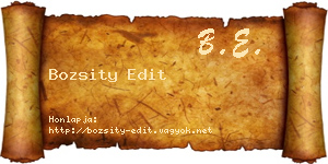 Bozsity Edit névjegykártya